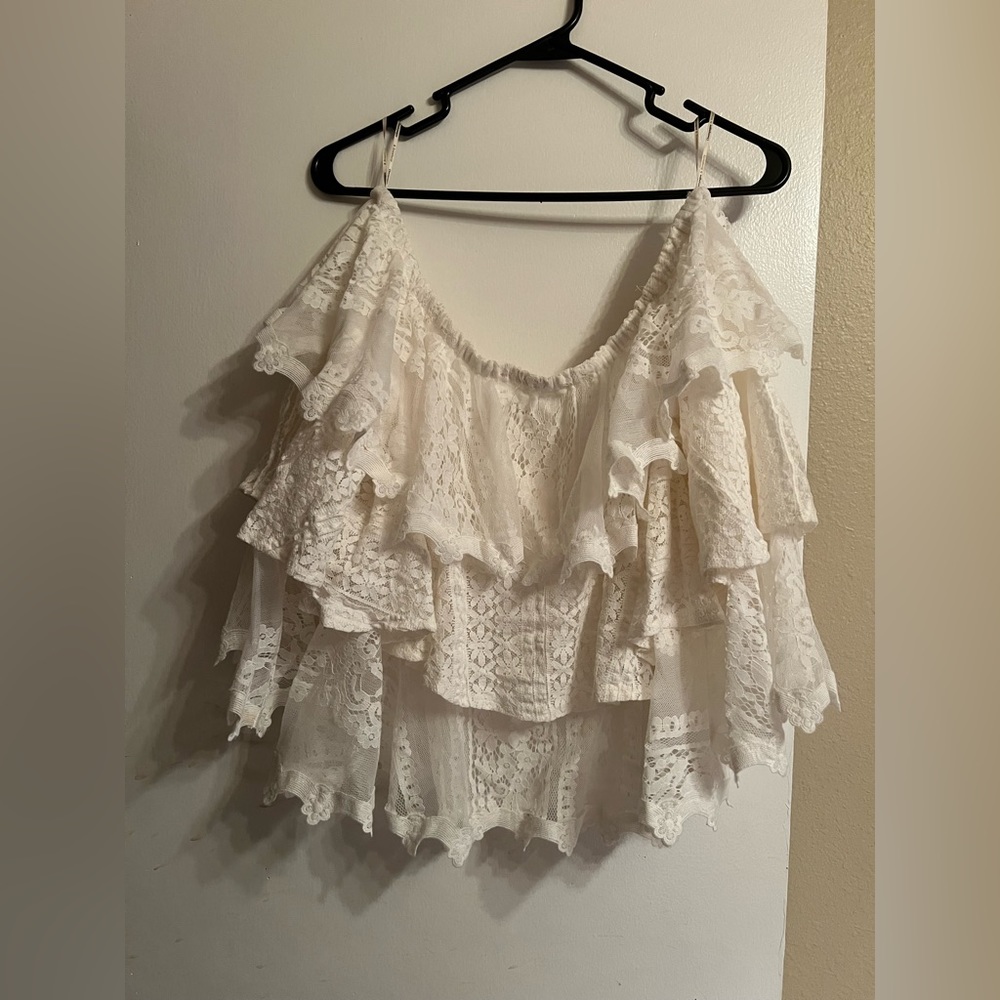 VICI Lace Off the Shoulder Top